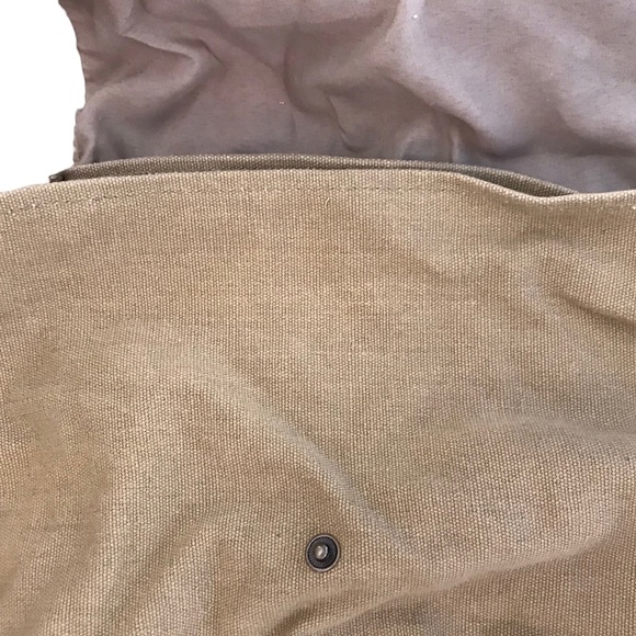 Tan brown 100% canvas 90s satchel snap closure medium boho hippie shoulder bag - Picture 7 of 8